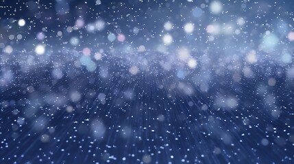 Obraz premium Abstract Blue Background With Sparkling Lights And Falling Snow