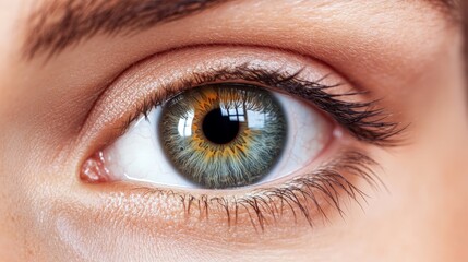 Fototapeta premium A high-resolution close-up of a human eye, showing incredible detail of the iris
