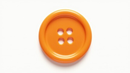 Fototapeta premium Detailed Realistic Plastic Sewing Button in Orange Color
