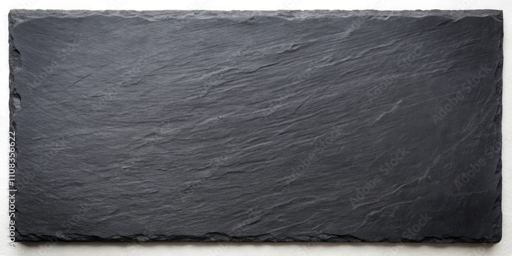 Aufkleber a smooth black slate slab with a rough, natural edge, perfect for displaying or serving food