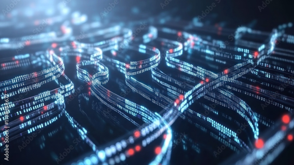 Poster abstract digital data stream: a mesmerizing visualization of interconnected data flows, highlighting