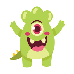 Fototapeta premium cute green monster