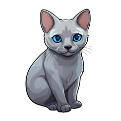 Obraz premium Cute little sphinx cat cartoon, transparent background PNG