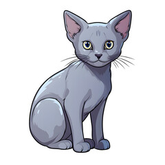 Obraz premium Cute little cat cartoon, transparent background PNG