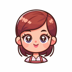 Obraz premium Cartoon character, girl in an apron, woman