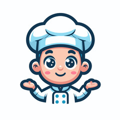Cartoon character, cook, flat colors