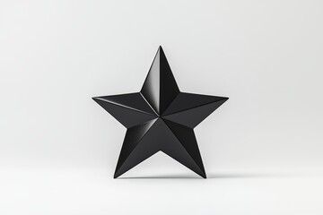 3d geometric black star sculpture on light background