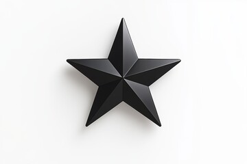 Obraz premium Abstract black star sculpture on white background