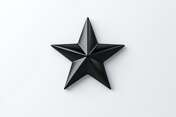 Obraz premium Glossy black star on white background
