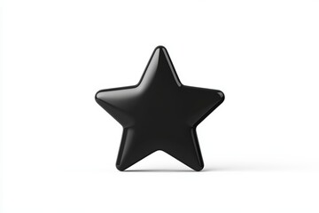 Obraz premium Sleek black star-shaped object on white background