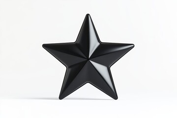 Obraz premium Matte black metallic star on white background