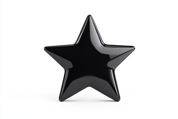 Obraz premium Shiny black star on white background