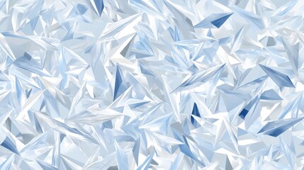 Shimmering Ice Crystal Background with Various Facets and Reflective Surfaces