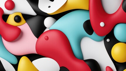 Abstract Colorful Shapes and Forms in Modern Design Art Background