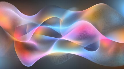 Obraz premium Colorful Abstract Waves with Soft Light and Flowing Motion Design Background