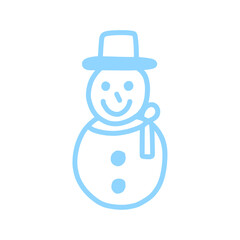 Snowman christmas winter clip art design on plain white transparent isolated background for card, shirt, hoodie, sweatshirt, apparel, card, tag, mug, icon, poster or badge