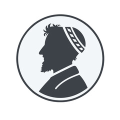 Icon portrait, silhouette, man