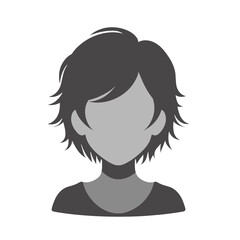 Icon portrait, silhouette, woman