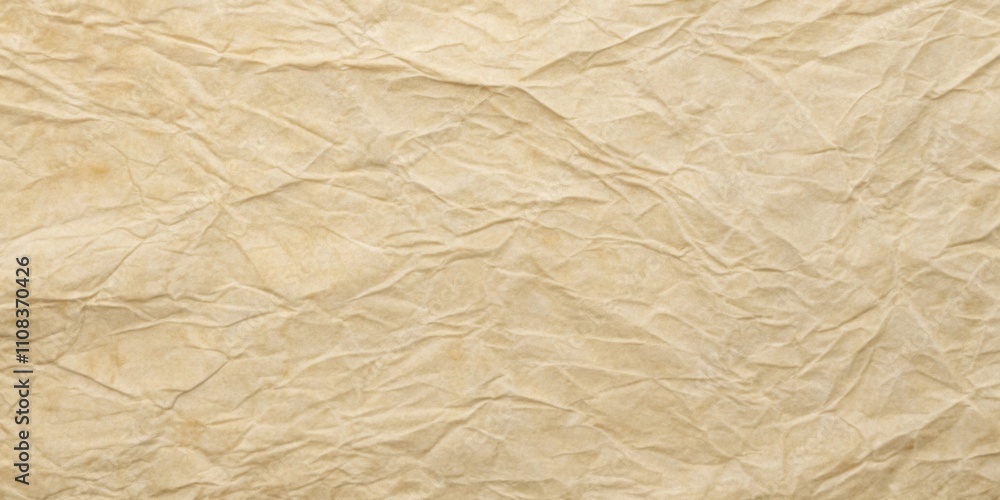 Poster a close-up of crumpled kraft paper with subtle texture and a light brown hue