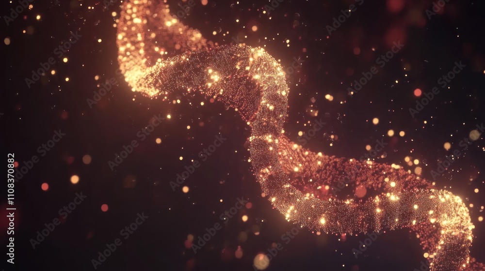 Poster sparkling abstract background of glowing particles in motion