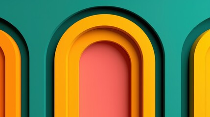Fototapeta premium Abstract Colorful Arches on a Modern Background with Geometric Design Elements