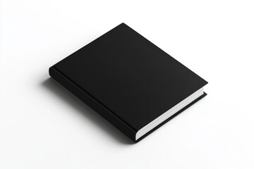 Simple black hardcover book on white background