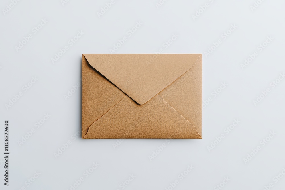Poster brown envelope on light background displaying simple geometric design