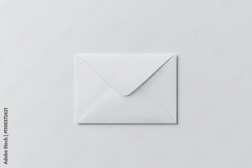 Poster minimalist white envelope on plain background for simple communication