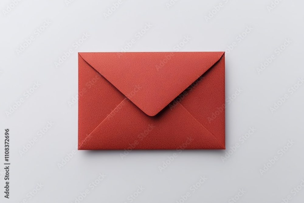 Poster Red envelope on smooth surface displaying simple elegance and minimalist design
