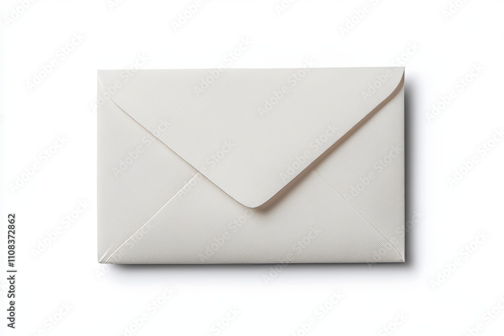 Poster simple white envelope with textured paper on a plain background