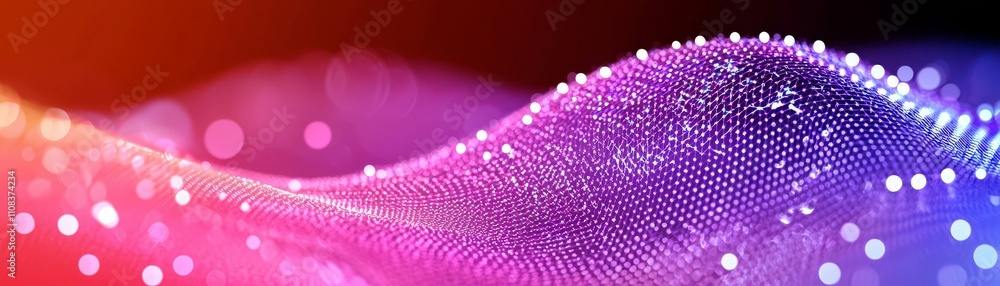 Poster abstract colorful wave pattern with dynamic lights and bokeh effects