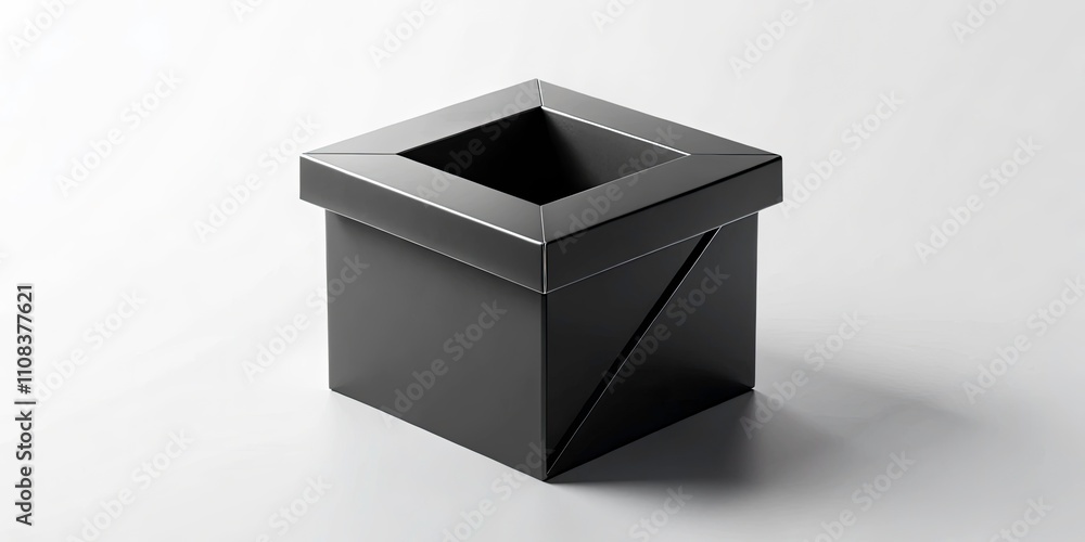 Aufkleber black open box icon in minimalist design | modern logo concept | simple shapes | abstract elements |