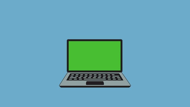 laptop analysing stock animation video