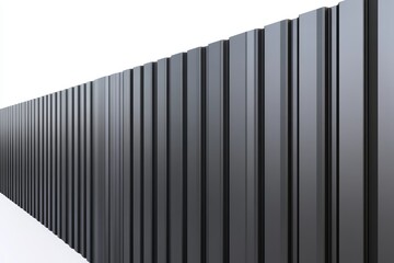 Obraz premium Modern metallic wall with vertical panels in minimalist architectural design