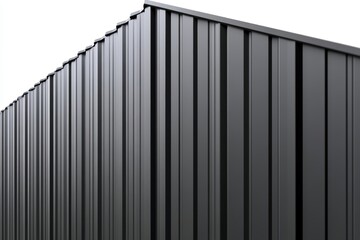 Fototapeta premium Modern industrial dark metal wall with vertical panels