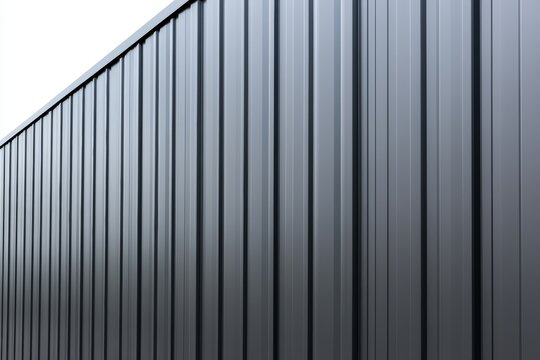 Modern industrial metal wall with vertical lines and smooth surface