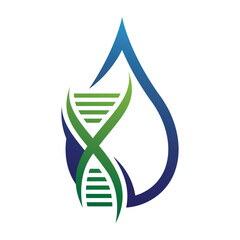 Water Drop And DNA Helix Logo