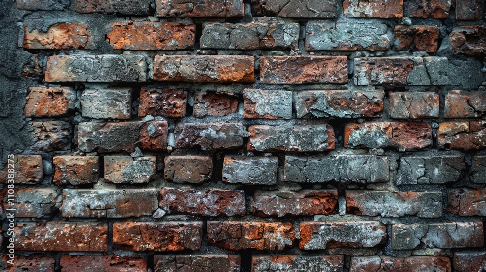 Poster brick texture background with spacious copy space, providing a rustic and textured backdrop for your