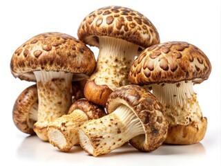 Matsutake Mushroom Photography: High-Resolution Images, Isolated White Background, Gourmet Fungi, Edible Mushroom, Close-up Detail