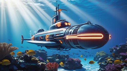 Obraz premium A mesmerizing underwater craft scene