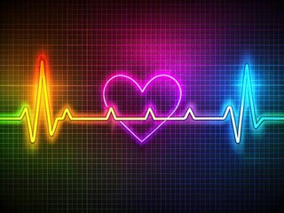 Fototapeta premium Panoramic Heart Rate Monitor Pulse Line Graphic: Medical Rhythm Illustration