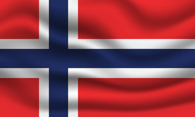 3d Norwegian Flag waving banner background