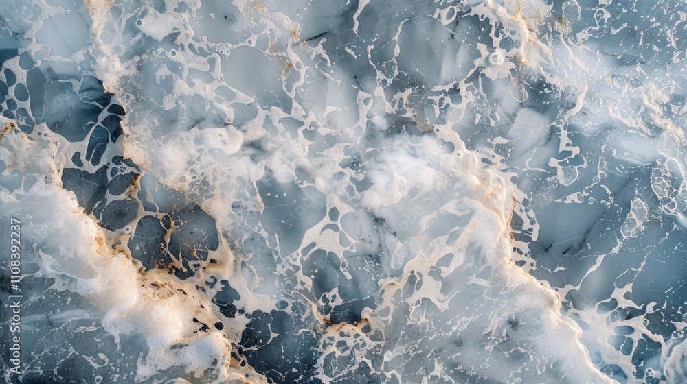 Poster detailed top-down photograph capturing the intricate veining and subtle variations of a marble textu
