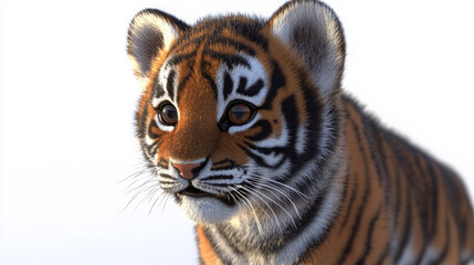 Obraz premium adorable tiger cub portrait: a glimpse into the wild