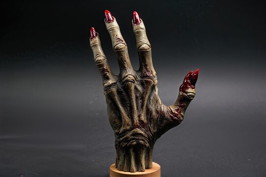 Realistic Grimy Zombie Finger Prop with Spindly Shape and Detailed Texture