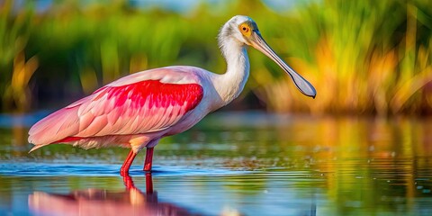 Roseate Spoonbill Portrait, Sabine National Wildlife Refuge, Florida Wildlife Photography