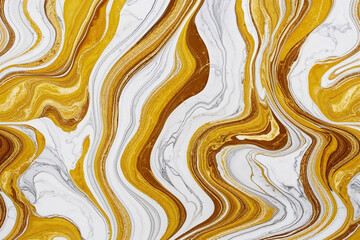 Obraz premium Swirling golden and white abstract pattern showcasing fluid art design
