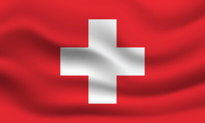 Switzerland 3d Flag waving banner background