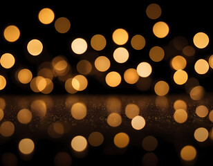 Obraz premium stunning visual of a black background with soft, glowing bokeh lights