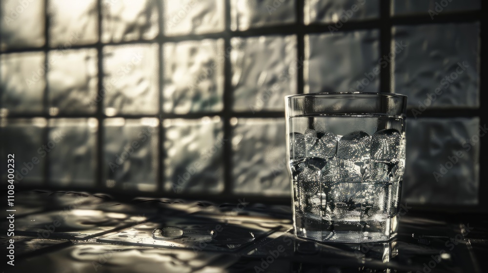 Poster shadowy outline of a glass texture background, adding transparency and depth to your compositions